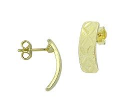 Brinco folheado a ouro c/ detalhes foscos e diamantados