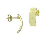 Brinco folheado a ouro c/ detalhes foscos e diamantados